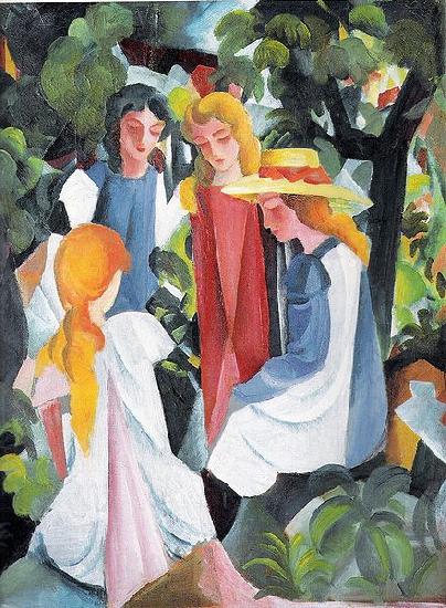 August Macke Vier Madchen oil painting picture